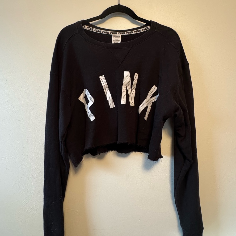 Black PINK Cropped Sweatshirt